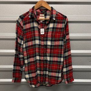 NWT American Eagle Women Boyfriend Fit Plaid Shirt Size S Equestrian Chore Ranch